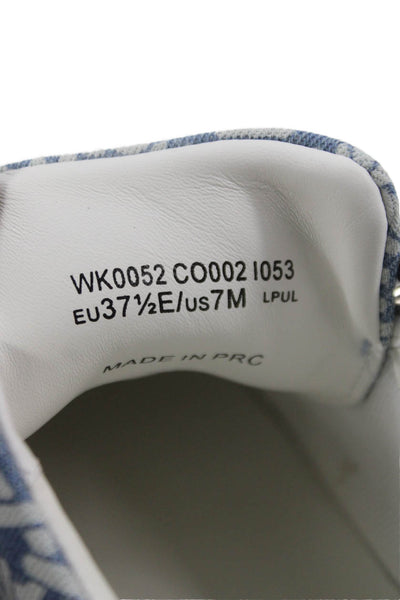 Bally Womens Denim Maily Lace Up Low Top Sneakers Blue Size 7 Medium