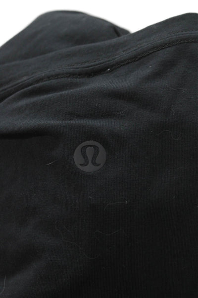 Lululemon Women Long Sleeve Basic Cotton Blend Crew Neck T-Shirt Black Size 10