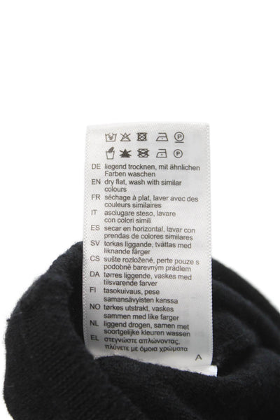 Allude Womens Basic T Shirt Black 100% Wool Crew Neck Short Sleeve Size L