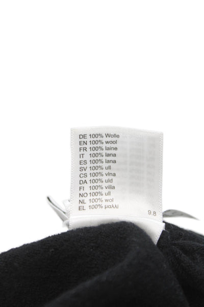 Allude Womens Basic T Shirt Black 100% Wool Crew Neck Short Sleeve Size L