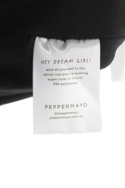 Peppermayo Womens Bodycon Maxi Black Sleeveless Long Solid Dress Size 10