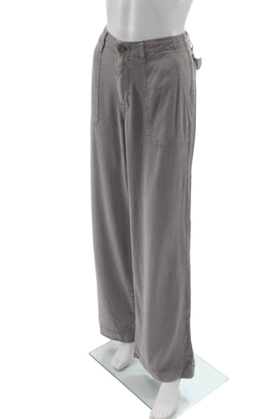 Fidelity Denim Womens Gray Cargo Pants Lyocell Button Boho Size 28