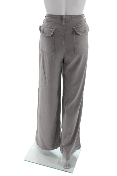 Fidelity Denim Womens Gray Cargo Pants Lyocell Button Boho Size 28
