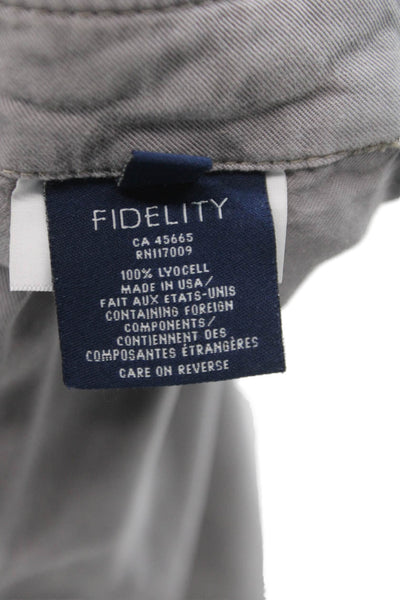 Fidelity Denim Womens Gray Cargo Pants Lyocell Button Boho Size 28