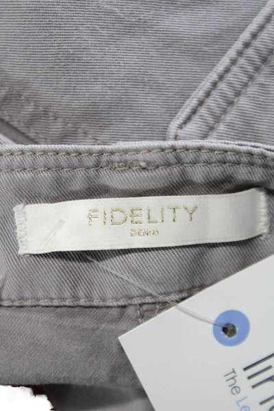 Fidelity Denim Womens Gray Cargo Pants Lyocell Button Boho Size 28