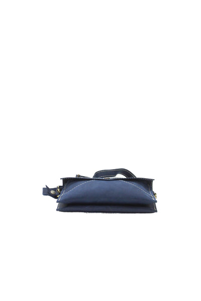 Portland Leather Womens Adjustable Strap Suede Envelope Shoulder Handbag Navy