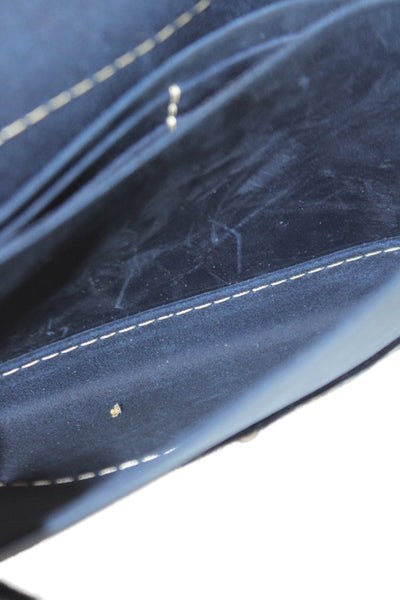 Portland Leather Womens Adjustable Strap Suede Envelope Shoulder Handbag Navy