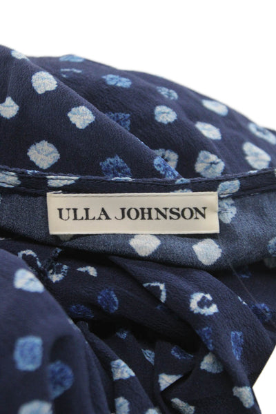 Ulla Johnson Womens Fit & Flare Dark Blue V-Neck Long Sleeve Dress Size 2