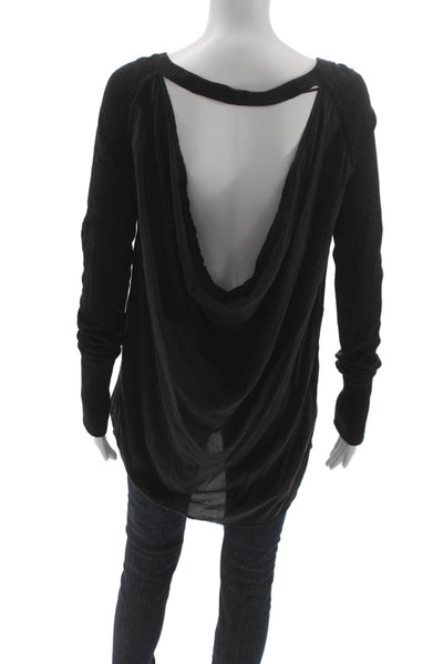 Lululemon Women Black Wool V-Neck Pullover Sweater Long Sleeve Gothic Size 10