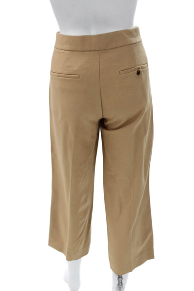 J Crew Womens Cropped Dress Pants Tan 24 Inseam Button Size 6