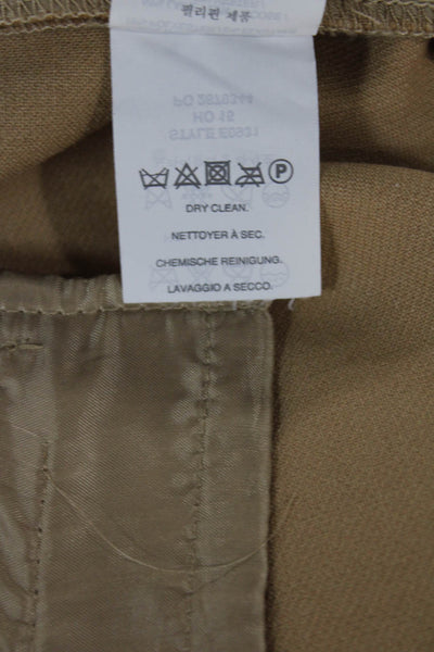 J Crew Womens Cropped Dress Pants Tan 24 Inseam Button Size 6
