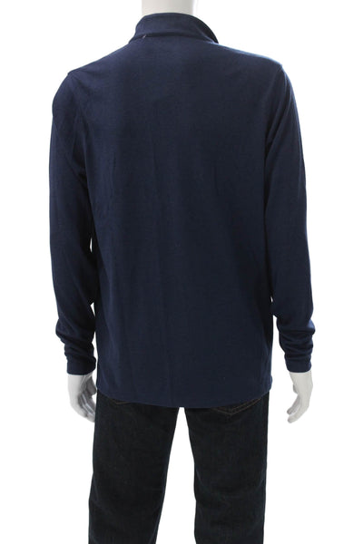 Nike Mens Stand-Up Collar Long Sleeve Dark Blue T-Shirt Size L