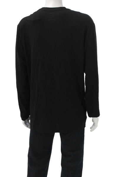 Polo Ralph Lauren Men Black Basic Logo Graphic Long Sleeve T-Shirt Size L
