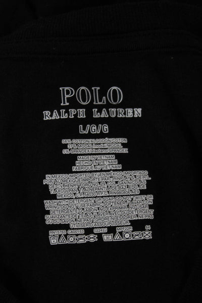 Polo Ralph Lauren Men Black Basic Logo Graphic Long Sleeve T-Shirt Size L