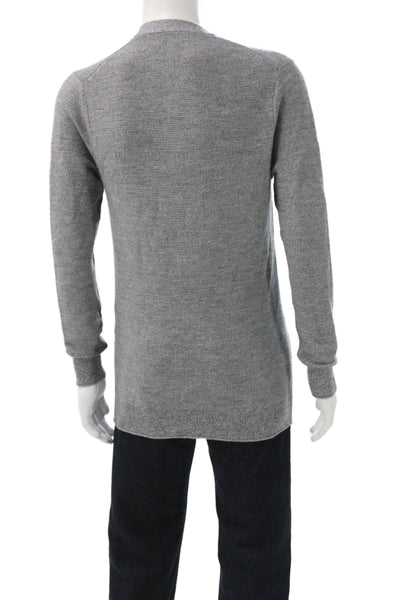 Bonobos Mens Henley Pullover Merino Wool Button Long Sleeve Gray Size M