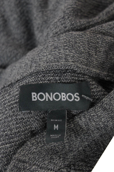 Bonobos Mens Henley Pullover Merino Wool Button Long Sleeve Gray Size M