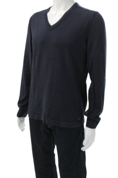Hugo Boss Mens Pullover V-Neck Dark Blue Long Sleeve Size XL