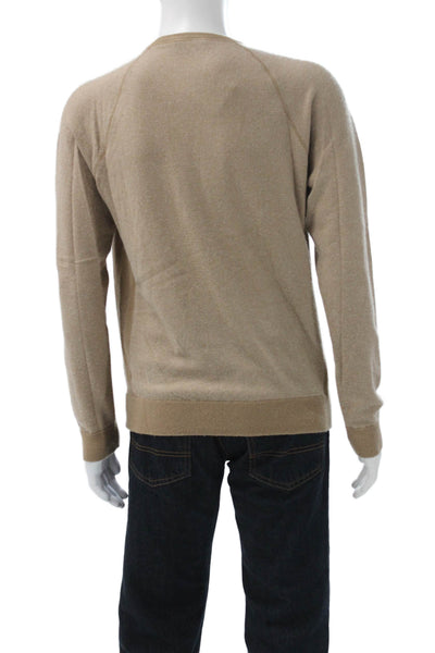 Vince Mens Pullover Crew Neck Sweater Beige Long Sleeve Size M