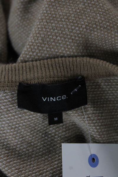 Vince Mens Pullover Crew Neck Sweater Beige Long Sleeve Size M