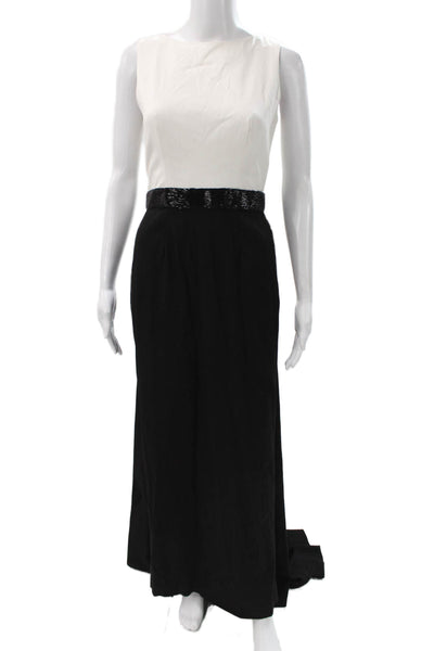 Pamella Roland Womens Black Maxi Skirt Sleeveless Crew Neck Zip Size 6