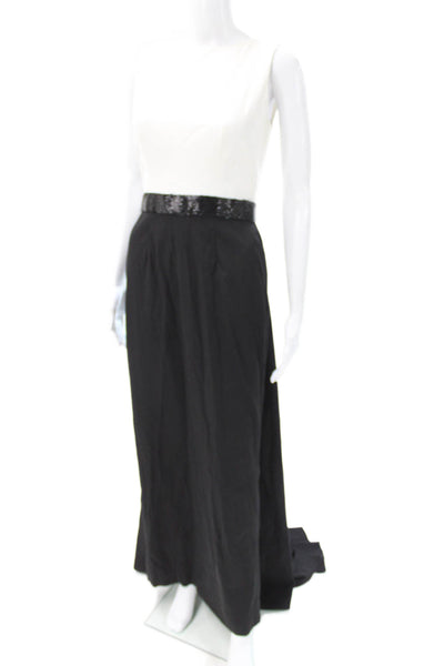 Pamella Roland Womens Black Maxi Skirt Sleeveless Crew Neck Zip Size 6