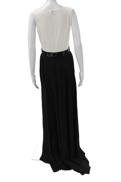Pamella Roland Womens Black Maxi Skirt Sleeveless Crew Neck Zip Size 6