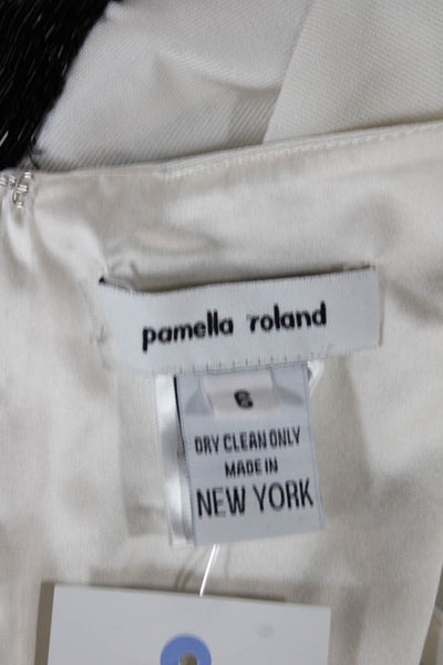 Pamella Roland Womens Black Maxi Skirt Sleeveless Crew Neck Zip Size 6