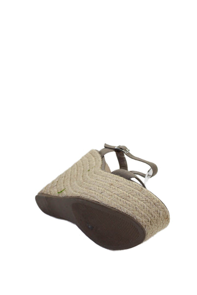 Steve Madden Women's Open Toe Platform Wedge Sandals Gray Size 8