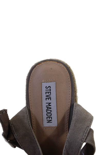 Steve Madden Women's Open Toe Platform Wedge Sandals Gray Size 8