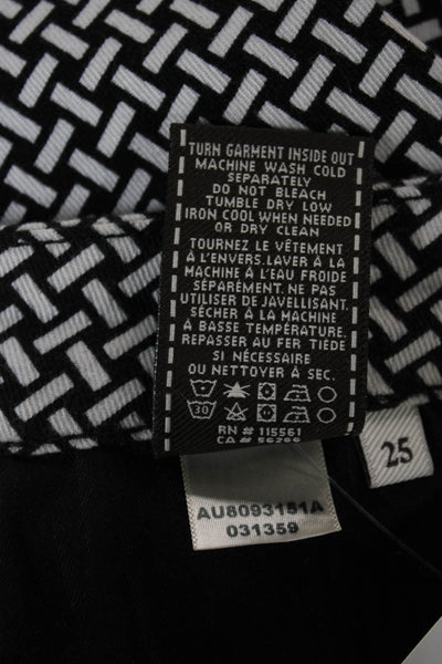 7 For All Mankind Women Black Ankle Cropped Pants Size 25