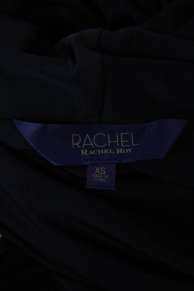 Rachel Rachel Roy Womens Bodycon Wrap Dress Black Long Sleeve Size XS