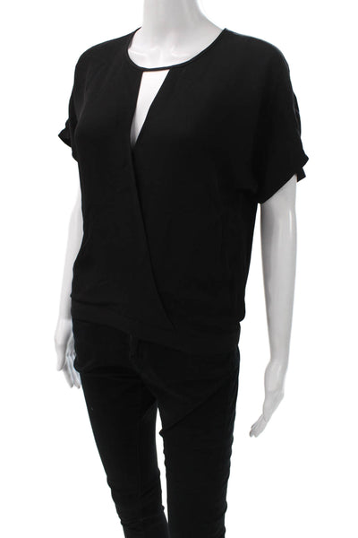 Theory Womens Black Sleeveless Round Neck Zip Blouse Size PP