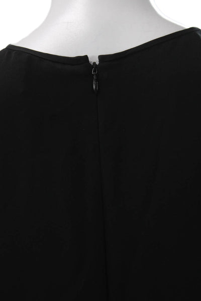 Theory Womens Black Sleeveless Round Neck Zip Blouse Size PP