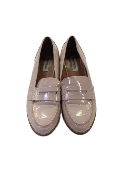 Steve Madden Womens Patent Leather Slide On Cyylo Loafers Pink Size 9 Medium