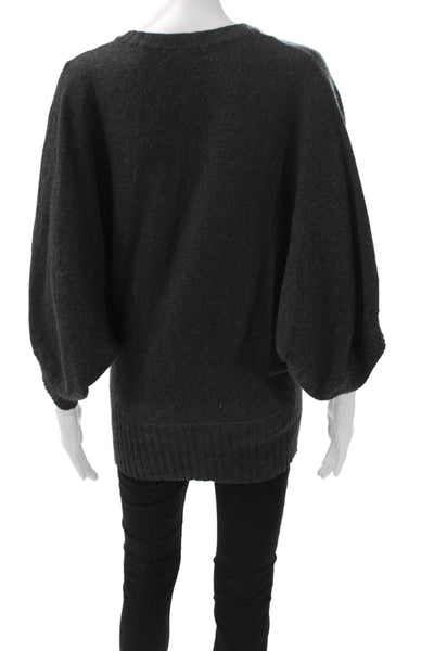La Rok Unisex V-Neck Pullover Sweater Dark Gray Cotton Cashmere Size S