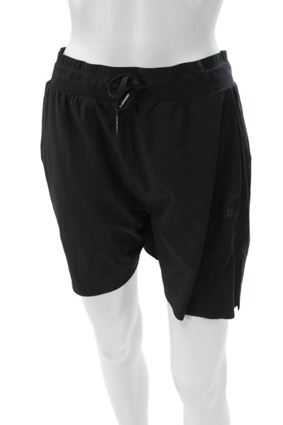 Sweaty Betty Unisex Sweat Shorts Black Cotton Drawstring Size M