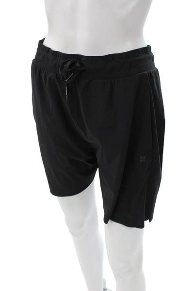Sweaty Betty Unisex Sweat Shorts Black Cotton Drawstring Size M