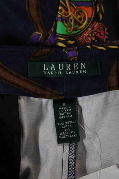 Lauren Ralph Lauren Unisex Dark Blue Button Shorts Cotton Elastane Size 8
