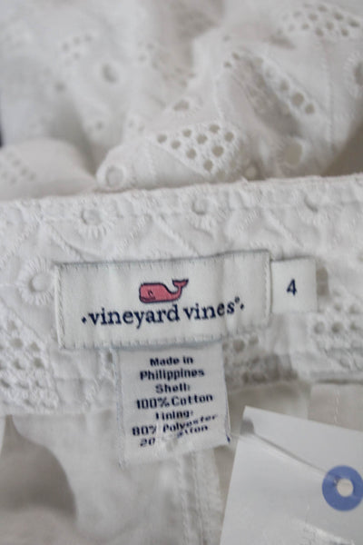 Vineyard Vines Unisex Shorts White Cotton Button Beach Size 4