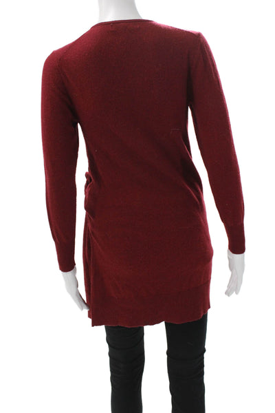 Thakoon Womens Pullover V-Neck Long Sleeve Red Sweater Tie Bust 30 Size XS