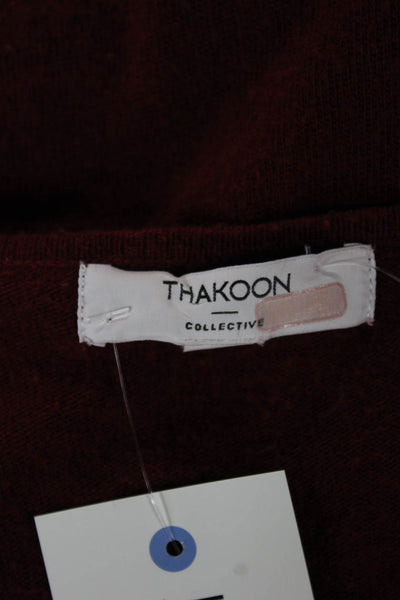 Thakoon Womens Pullover V-Neck Long Sleeve Red Sweater Tie Bust 30 Size XS