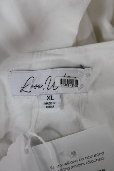 Love Whit by Whitney Port Women Shift Dress White Knee Length Size XL
