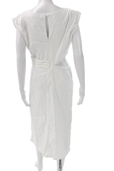 Love Whit by Whitney Port Women White Shift Dress Knee Length Round Neck Size L