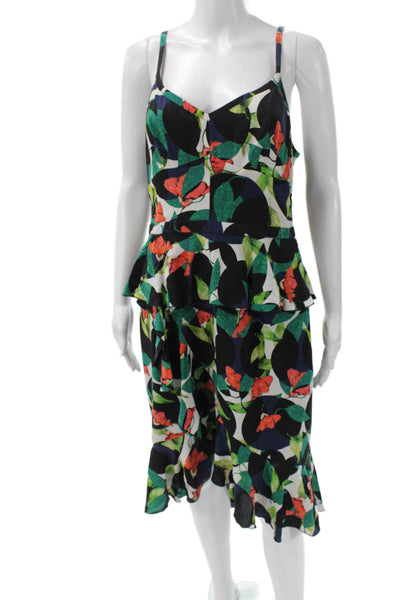 J Crew Womens Silk Floral Sundress V Neck Sleeveless Knee Length Size 10