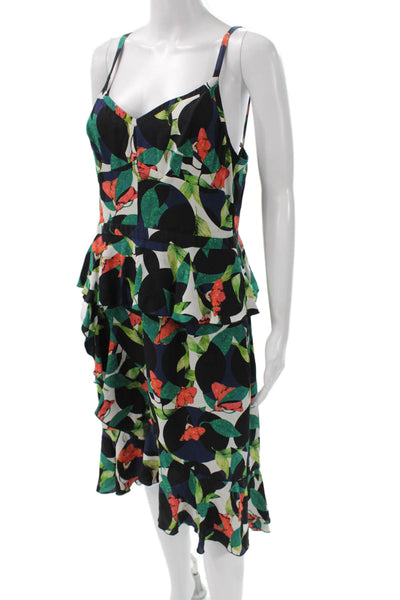 J Crew Womens Silk Floral Sundress V Neck Sleeveless Knee Length Size 10