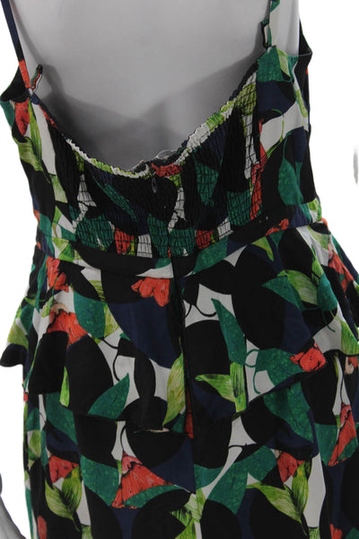 J Crew Womens Silk Floral Sundress V Neck Sleeveless Knee Length Size 10