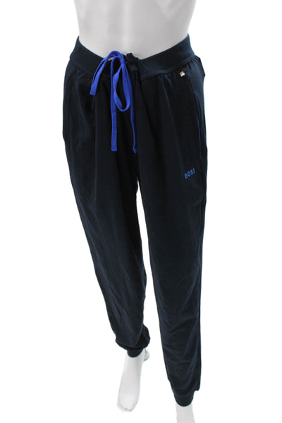 BOSS Women Jogger Sweatpants Dark Blue Drawstring Inseam 28 Size L