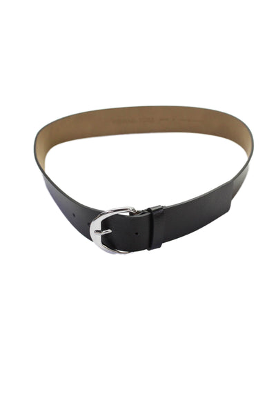 Michael Kors Mens Leather MK Embellished Buckle Belt Black Size S
