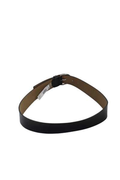 Michael Kors Mens Leather MK Embellished Buckle Belt Black Size S