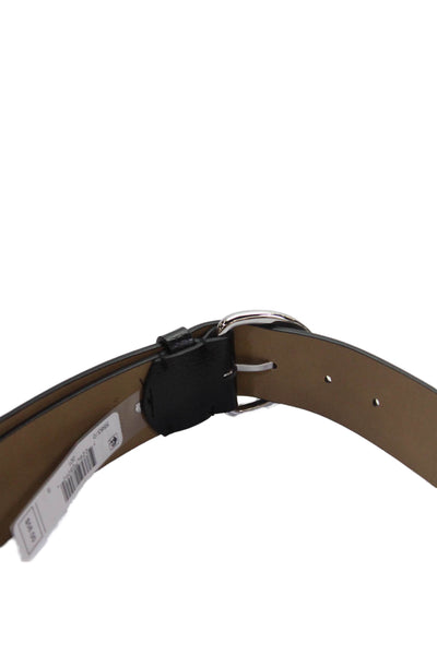 Michael Kors Mens Leather MK Embellished Buckle Belt Black Size S